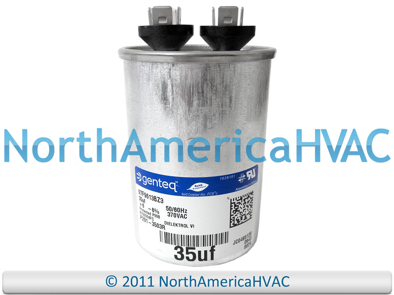 Capcom GE Genteq Run Capacitor Round 35 uf MFD 370 volt VAC